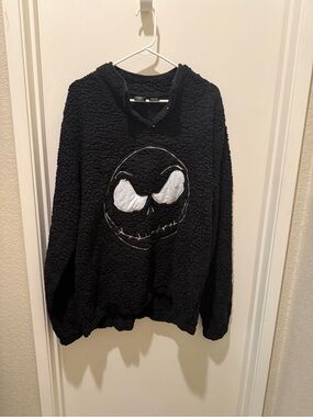 Disney The Nightmare Before Christmas Black Sherpa Jacket with White Accents